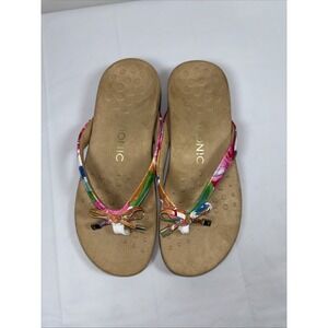 Vionic Bella II Sz 7 Thong Sandals Arch Support Shoe Floral Multi Color Festival